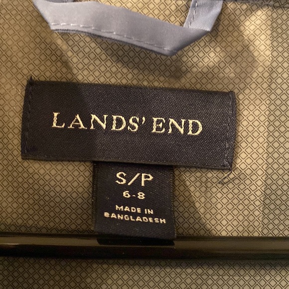 Lands end blue cinch waist rain jacket size small - Picture 2 of 8